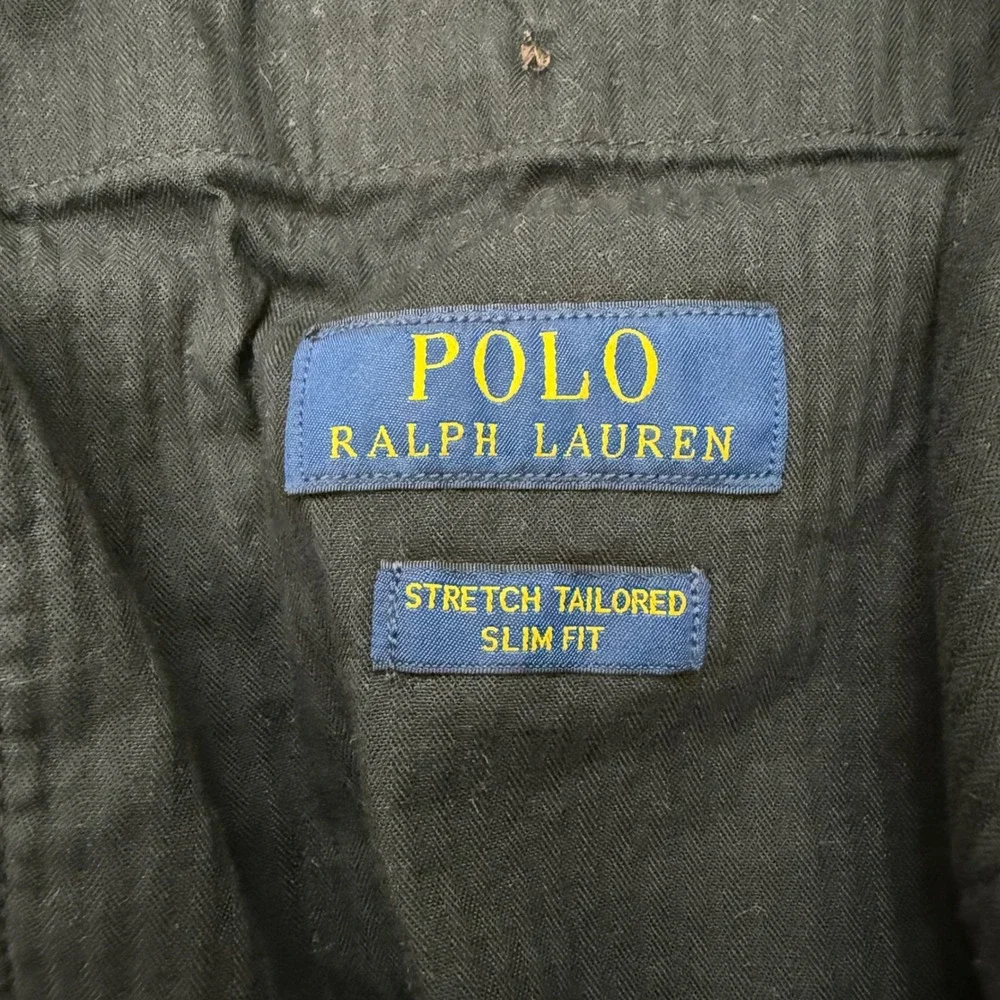 Polo Ralph Lauren Pants Mens XL Grey Stretch Tailored Slim Fit Drawstring Chino